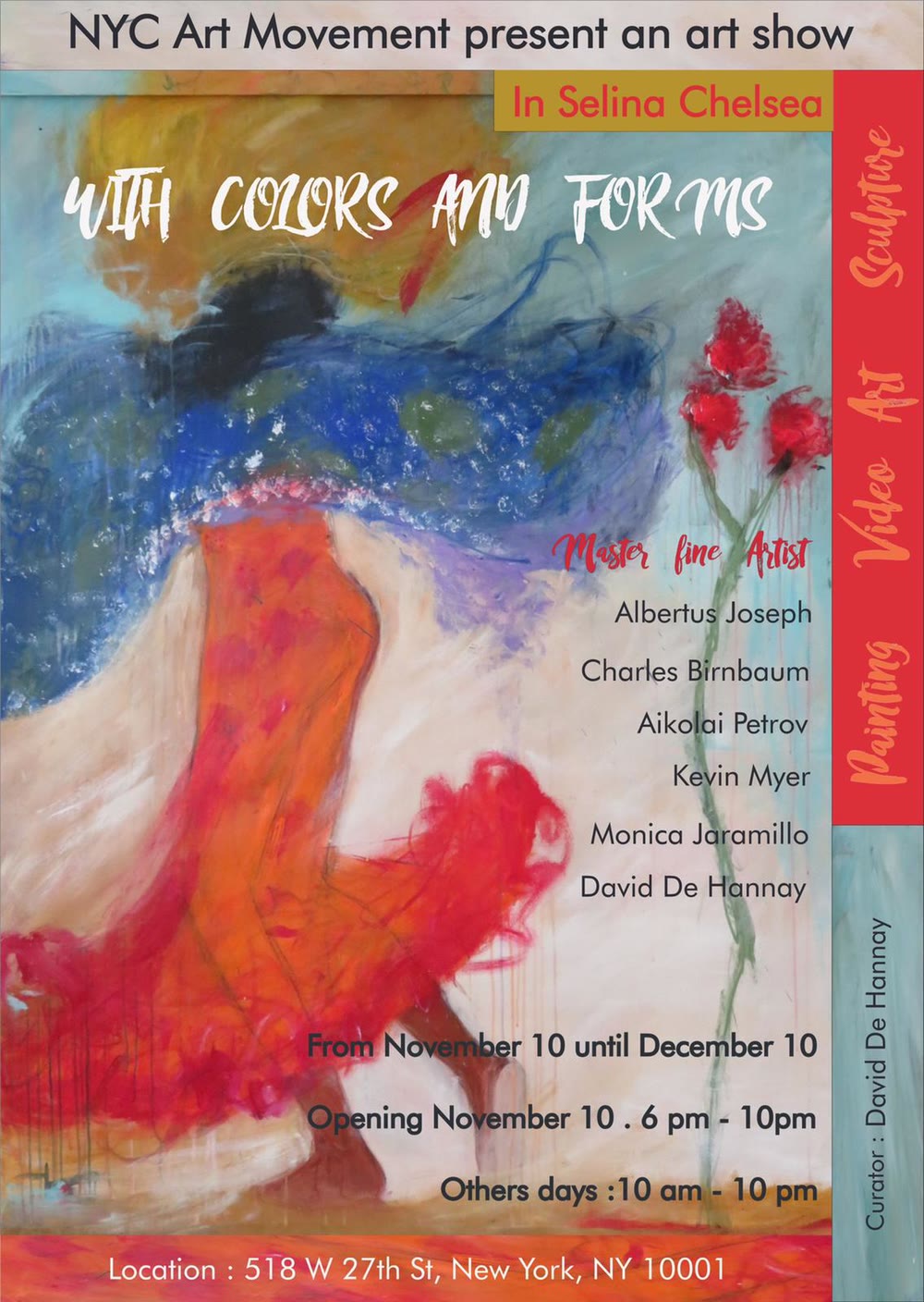 Flier: Colors and Forms Group Show, Selina Chelsea, NYC
