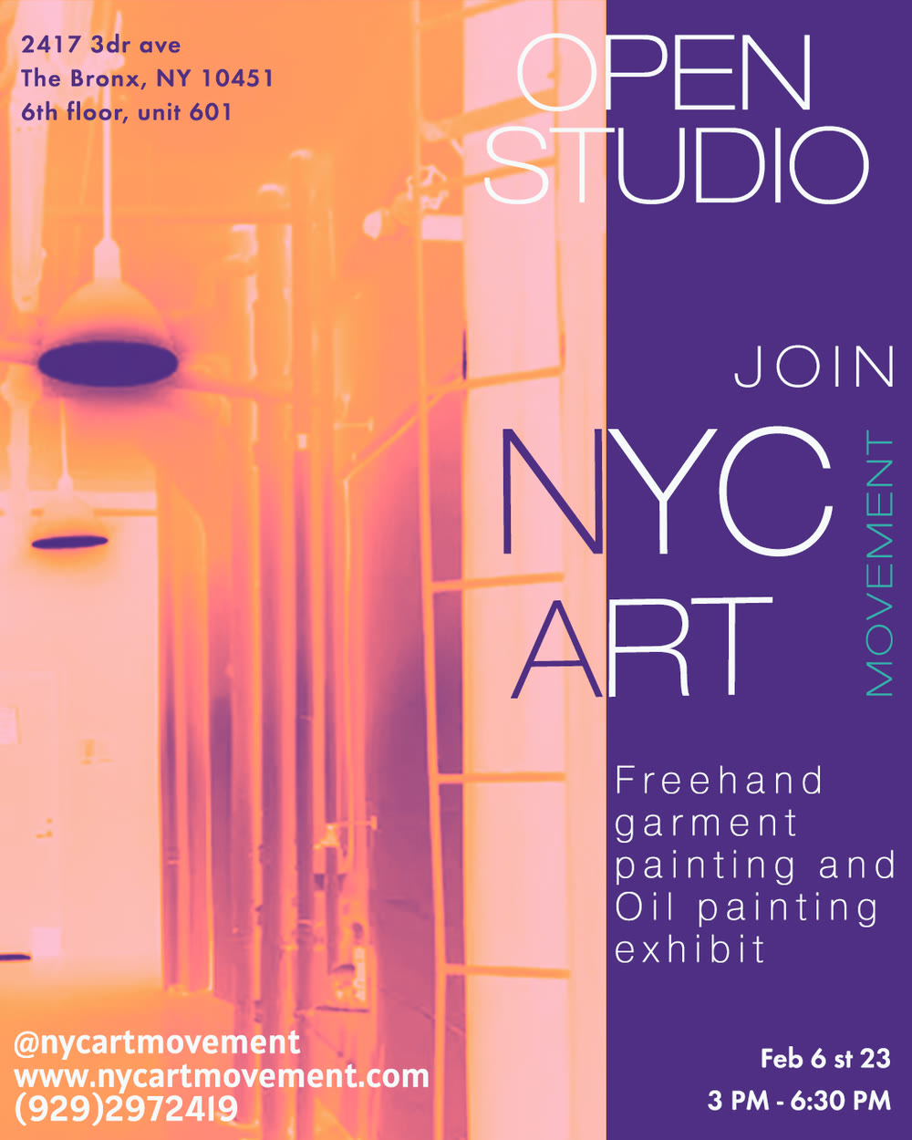 Flier: OPEN ARTIST STUDIO, BRONX, NYC