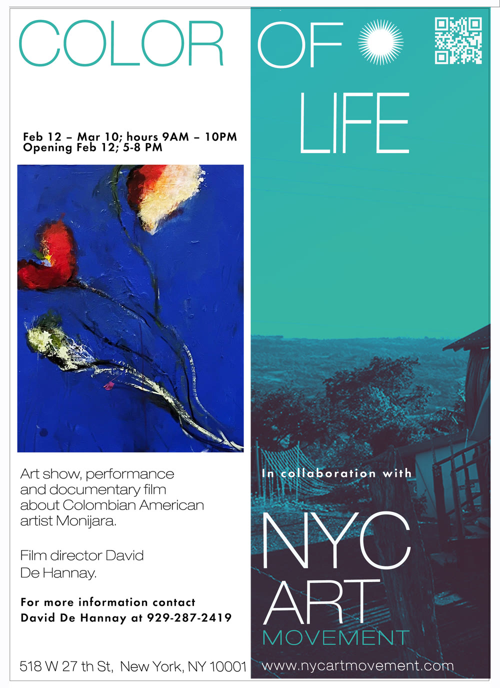 Flier: Color of Life, Selina, Chelsea, NYC